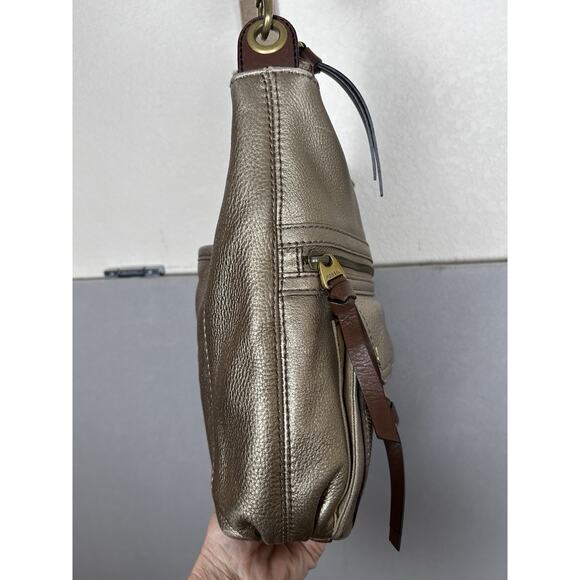Fossil / Morgan / Traveler / Gold, Metallic / Leather / Crossbody / Bag - Picture 3 of 13